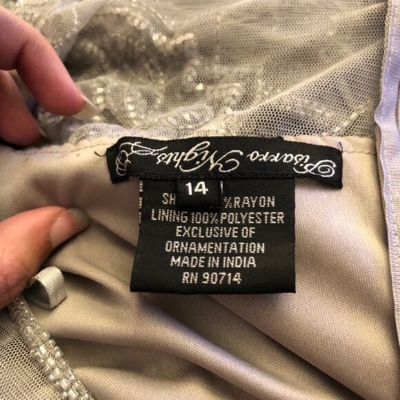 Pisarro Nights Beaded & Sequined Long Mesh Gown - Picture 6 of 7